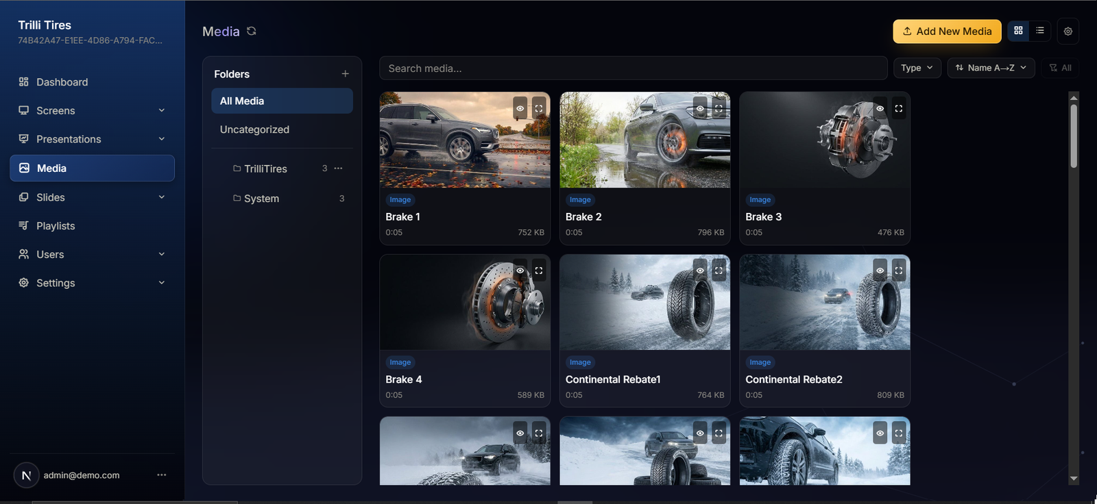 SignaFlow media library